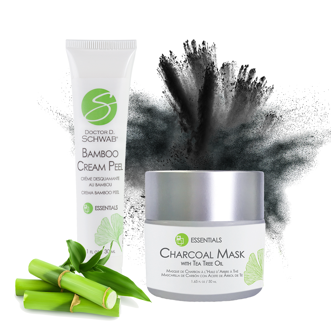 To  Detoxify  & Polish Congested Skin: Bamboo Cream Peel + Charcoal Mask